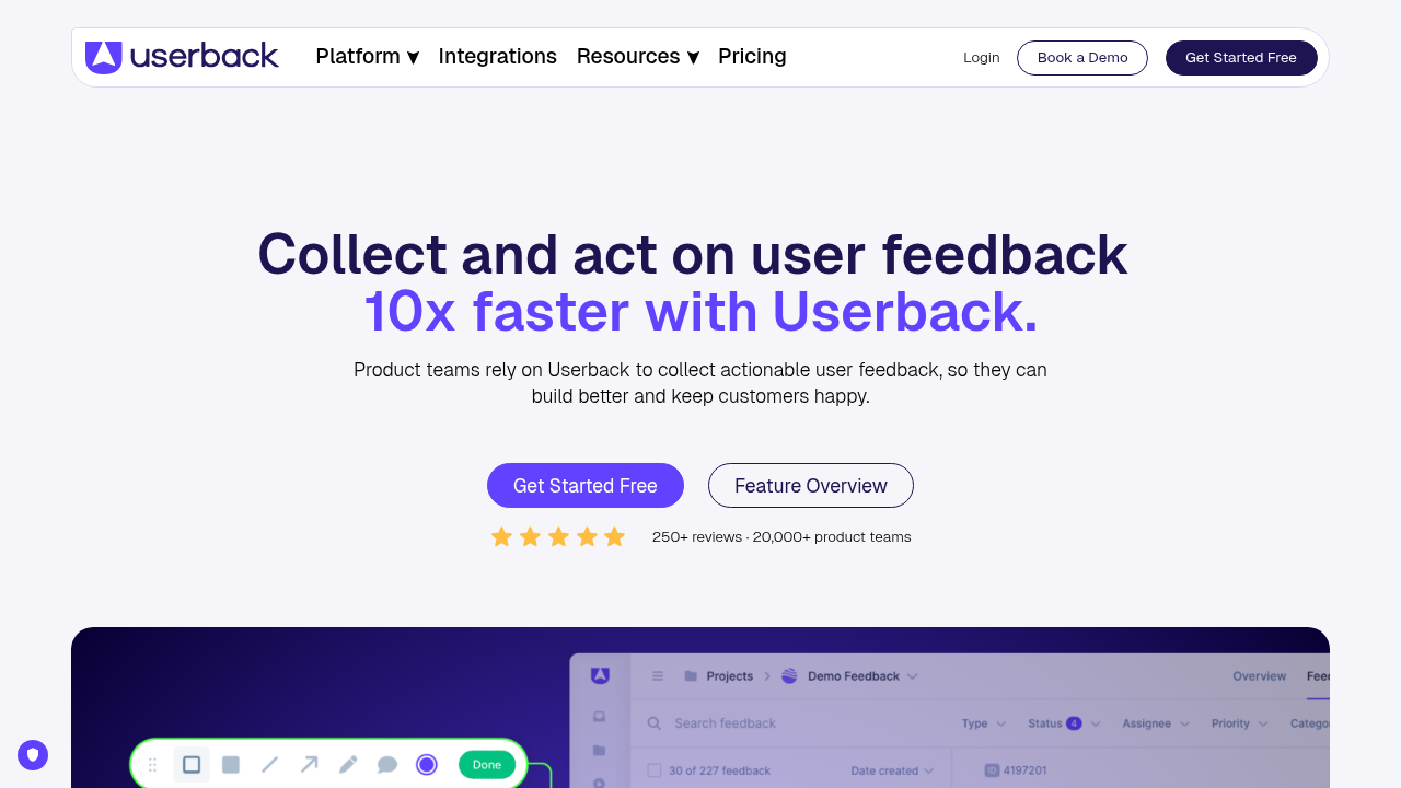 Userback: product feedback and user research