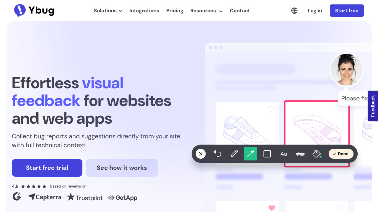 Ybug: visual bug reporting and website feedback for teams