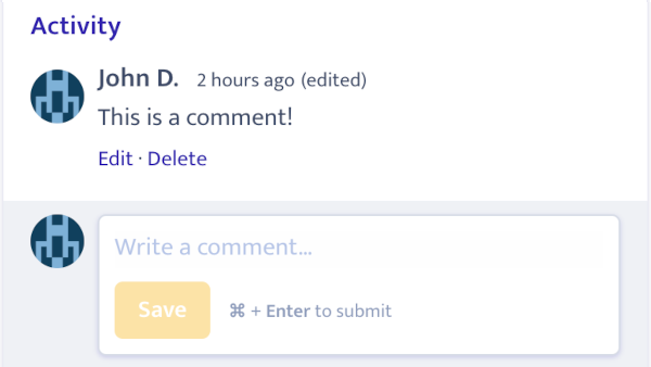 Product update: Comment on feedback!
