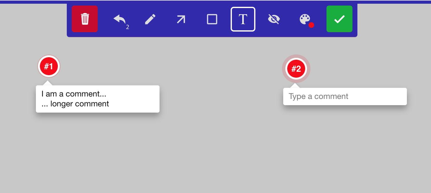 Example Text tool comment