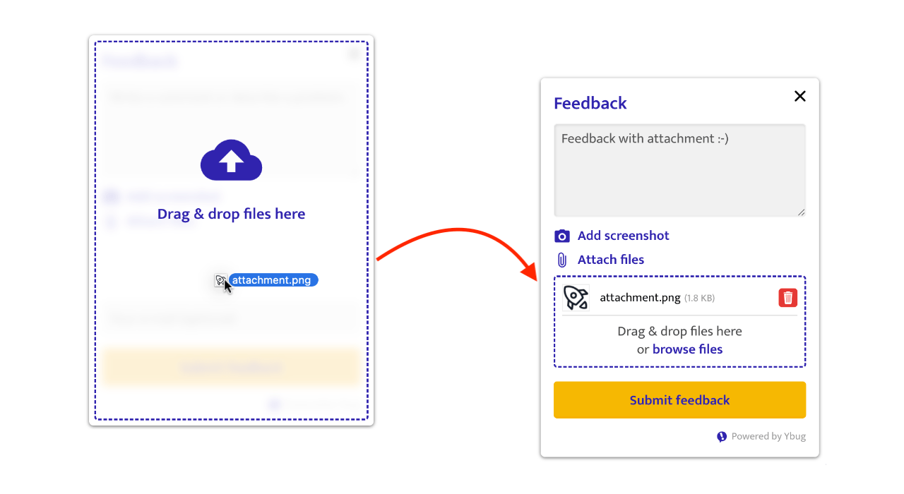 Widget File Attachment in action