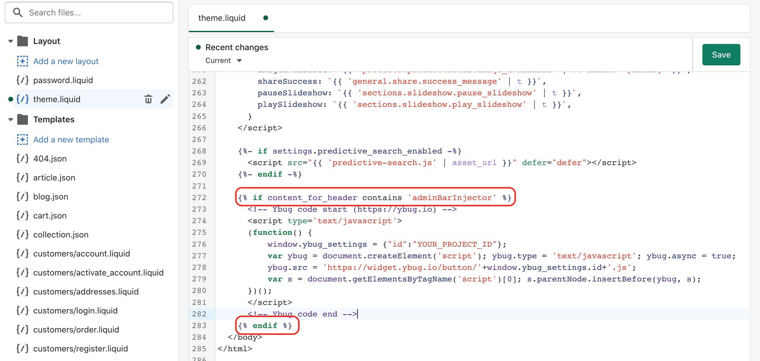 Shopify – load widget conditionally for admins