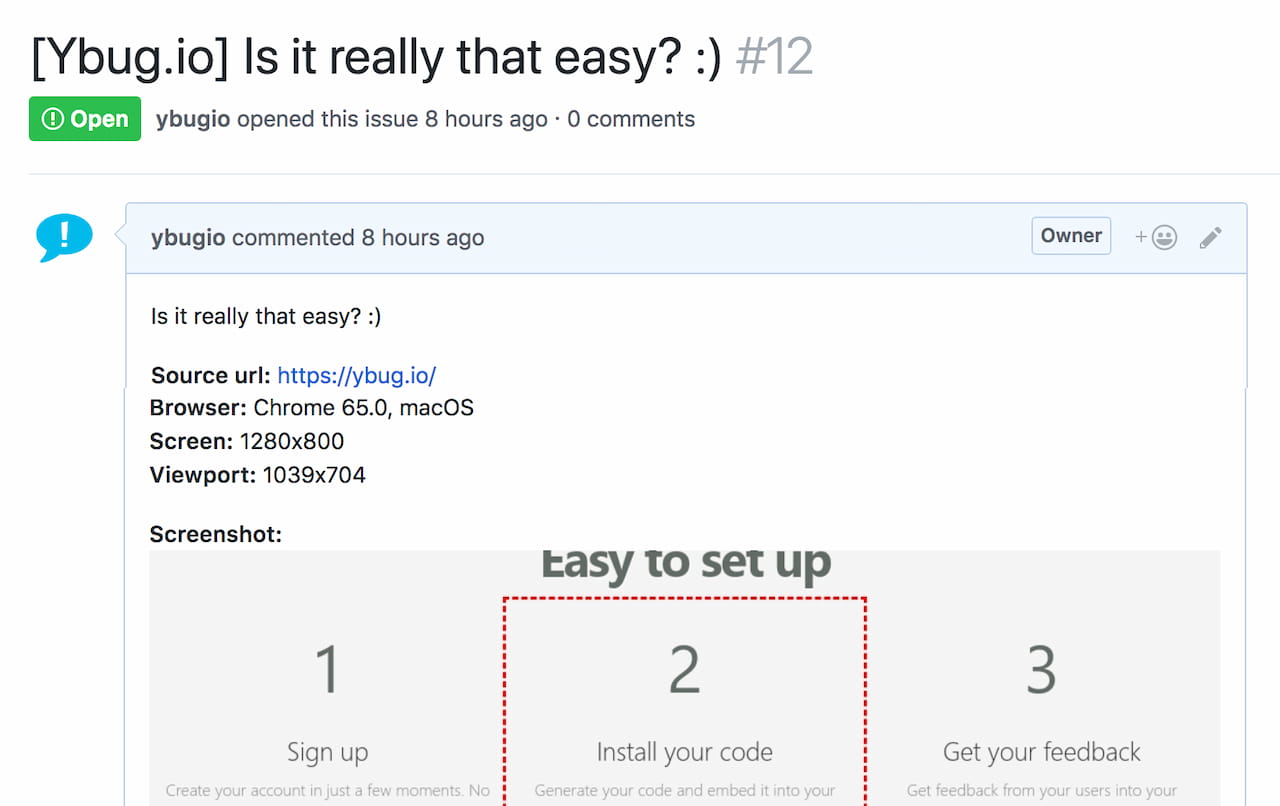 Ybug + GitHub integration