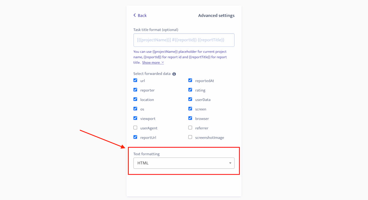 Ybug + Redmine integration advanced settings